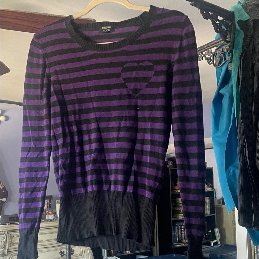 Chic Striped Purple and Black Sweater FINAL PRICE!